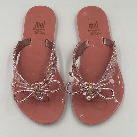 Mini Melissa Mel Harmonic Chrome III Rose Gold Sandals Little Girl sz 13 - Picture 3 of 9